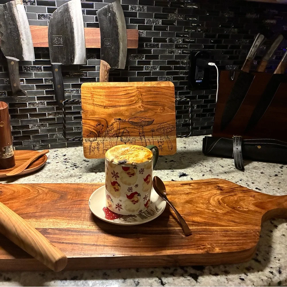 Handcrafted Acacia Wood Serving Board - Natural Brown